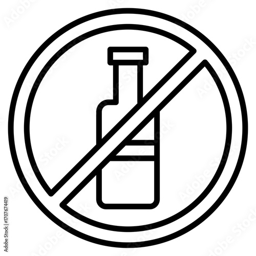 No Alcohol line icon