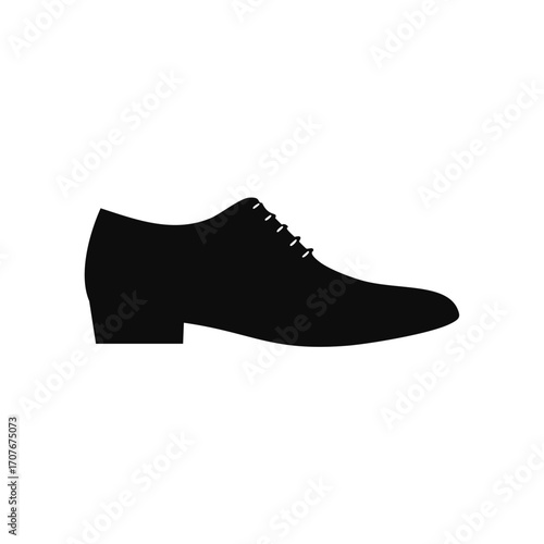 Black Silhouette of a Classic Oxford Shoe footwear