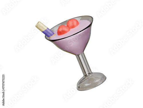 mocktail icon 3d illustration render