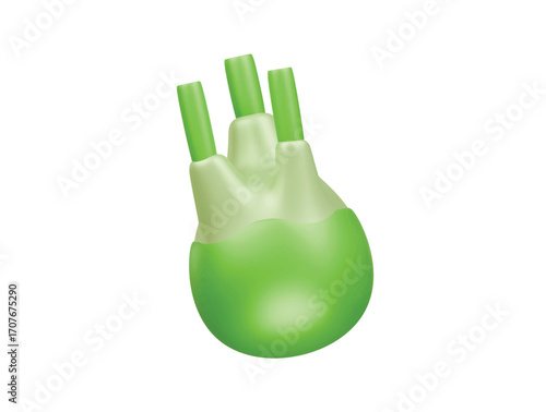 fennel icon 3d illustration render