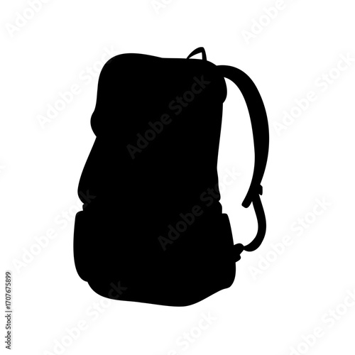 Silhouette of a Backpack Ready for Outdoor Adventures and Travel Journeys