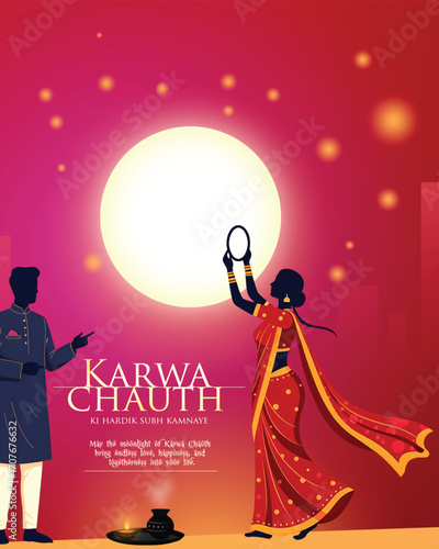 Karwa Chauth Festival Celebration | Fasting Ritual, Puja Thali, Sargi, Mehndi & Moon Viewing Scene