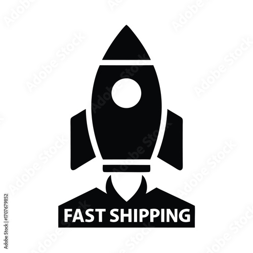 Rocket with a porthole prepares to launch, symbolizing expedited delivery and service