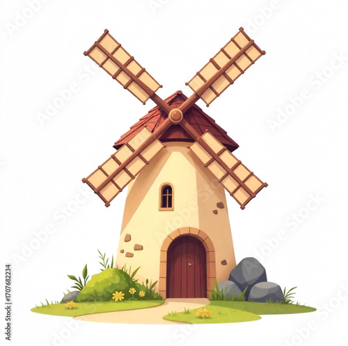 Ancient brick mill for grinding grain