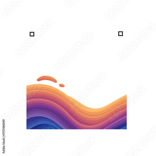 Abstract Wave Gradient Illustration Colorful Fluid Motion for Design