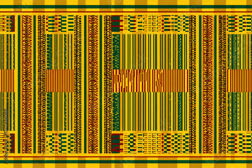 colorful african textile ankara kente patterns.