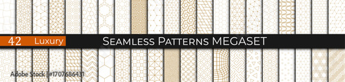 seamless geometric luxury golden pattern set, collection of 90s patterns