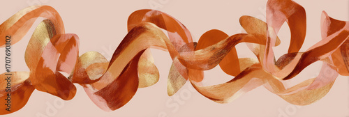 Elegant dynamic flow of glossy ribbon makes an ideal wallpaper or background. smooth abstract wave of color creates modern and creative feeling of gentle motion