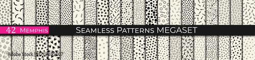 memphis style pattern set,  collection for abstract art, popart collages