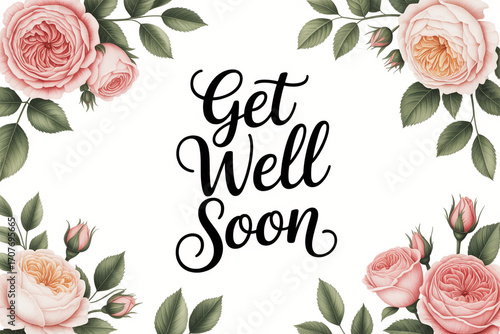 Sending warm wishes and beautiful floral accents to help you recover swiftly, wishing you a bright and speedy return to wellness and joy