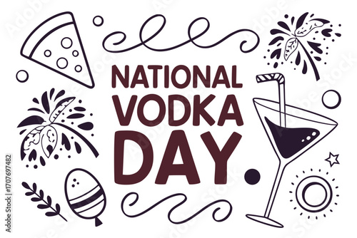 NATIONAL VODKA DAY vector illustration