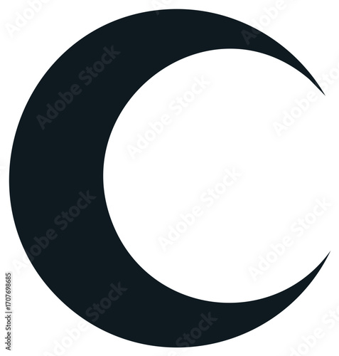 Crescent Moon Silhouette Illustration Night Sky Lunar Phase Astrology Symbol