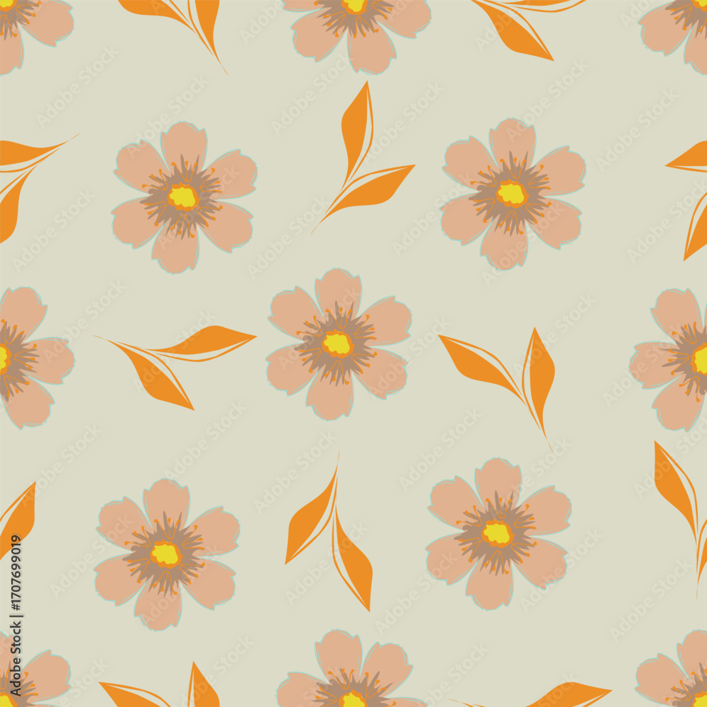 Obraz premium Seamless pattern with floral motifs. Vector illustration