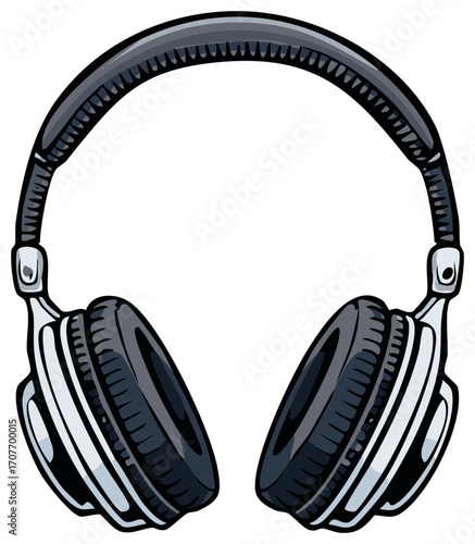Over-Ear Style Headphones for Music Listening Illustration Design Isolated