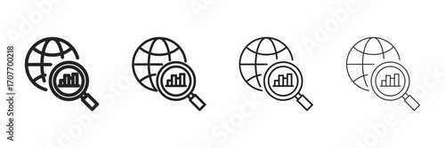 Research  Icon Set With Multiple Line Styles Vector Illustration 