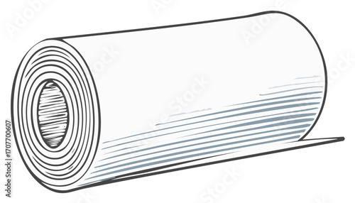 Rolled paper roll illustration