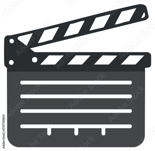 Isolated Film Slate Marking Scene Start and Production Take for Moviemaking Editing