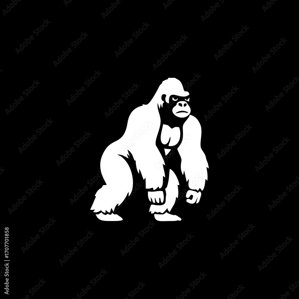 Fototapeta premium vector illustration of a black gorylla,monkey