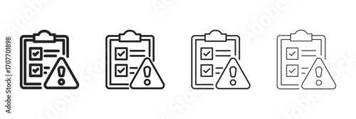 Risk  Icon Set With Multiple Line Styles Vector Illustration 