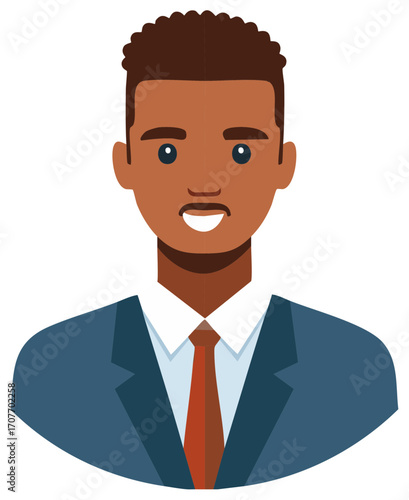 Flat illustration of businessman in suit and tie