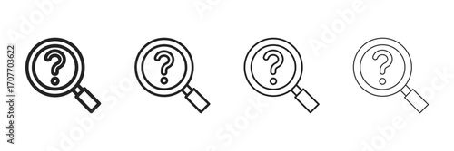 Find  Icon Set With Multiple Line Styles Vector Illustration 