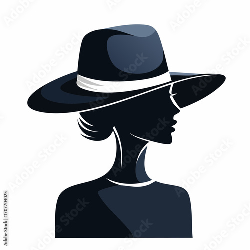 Elegant Woman Silhouette with Fedora Hat