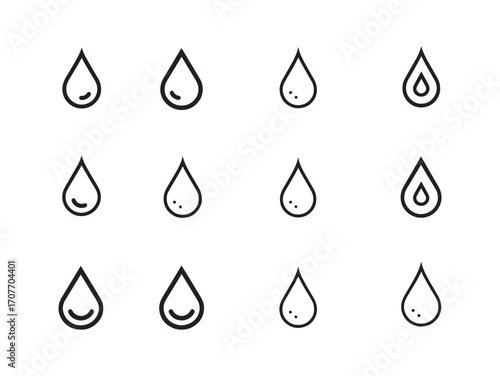 Water Drop Line Art Pure Minimal Elegance