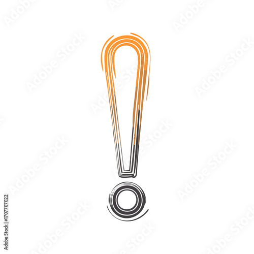 Stylized orange exclamation mark