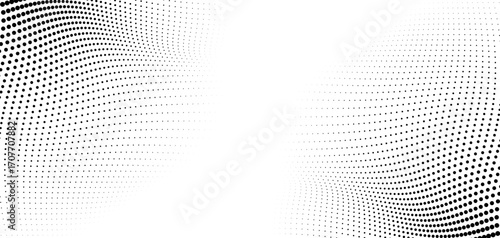Abstract halftone texture background with turbulence gradient. Vector dotted wavy art.