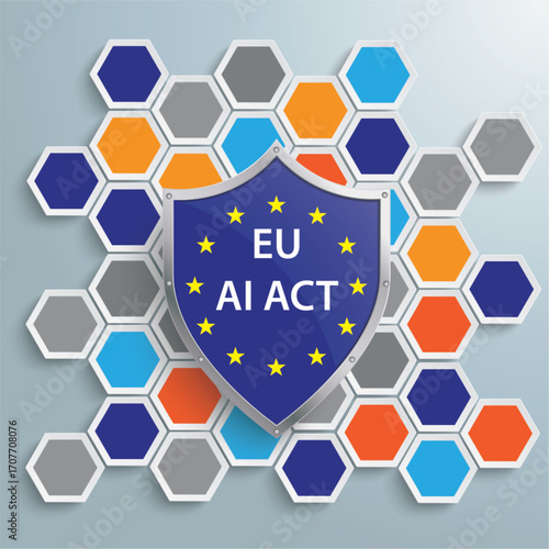 Colored Honeycomb Background Protection Shield EU AI Act