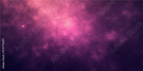 An abstract purple sky with clouds and lightning motion creates a dark, stormy, and textured grunge background with space for a copy
