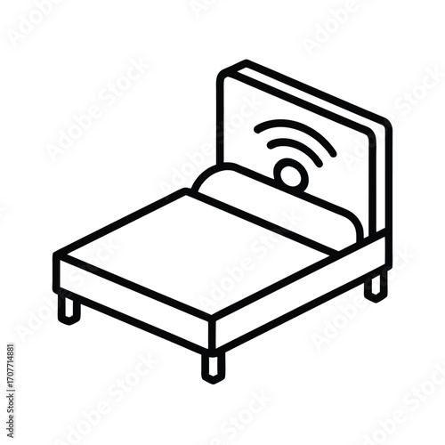 smart bed icon outline