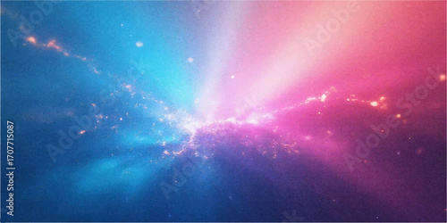 Vibrant stage lights illuminate the night sky like a supernova, a cosmic symphony of color