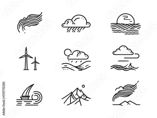 Windy line art whispers in silence