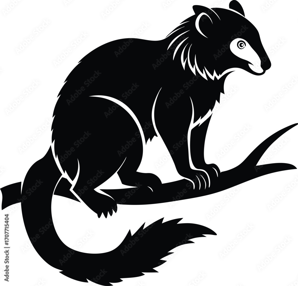 Obraz premium --binturong---animal-in-branch-black-color-silhoue (2).eps