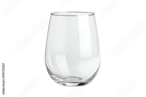 Clear drinking glass on a white isolated background.