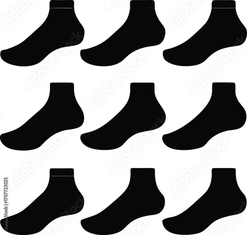 Black Ankle Socks Pack: Comfortable Cotton Blend, Everyday Wear, 9 Pairs