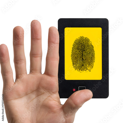 Wallpaper Mural Biometric Scanning Hand & Fingerprint Security Technology on White Background Torontodigital.ca