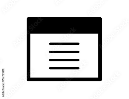 icon 10A : Menu Icon, menu, list, interface, settings, navigation, application, UI, design, digital, mobile, website, computer, software, system, bar, 