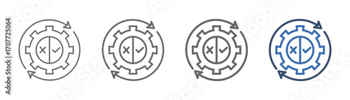 
outline icon set automation with gear design and two half circles