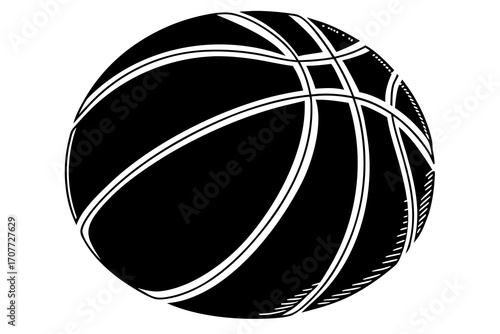 Black and White Basketball Silhouette Graphic.