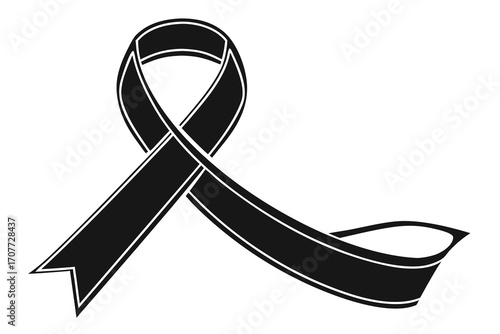 Black Awareness Ribbon Symbol 1.