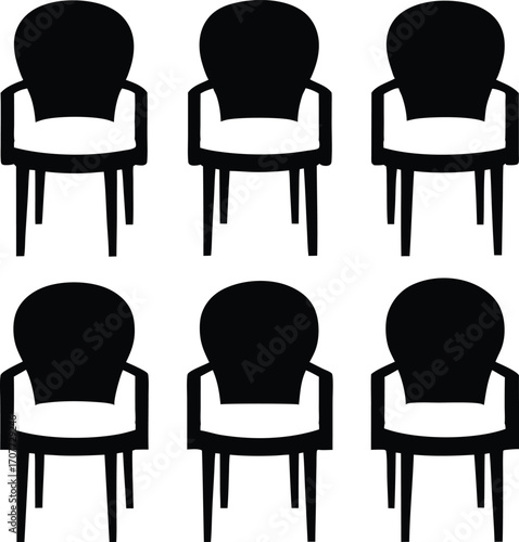 Six Modern Black and White Armchairs: Minimalist Furniture Design