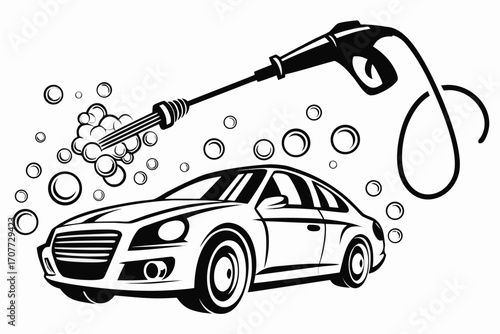 Car Wash Pressure Washer Bubbles.