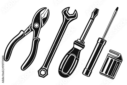 Collection of Hand Tools for Repair and Construction.