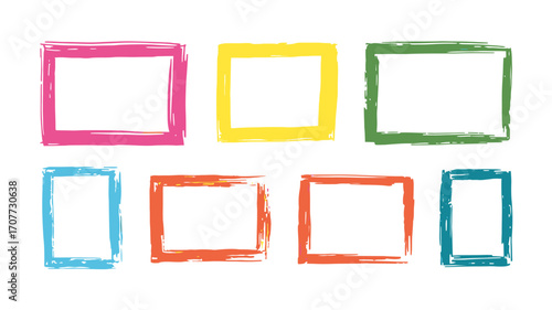 Abstract vector illustration of five colorful, radiant starburst icons arranged in a row on a black background. Modern graphic element design.