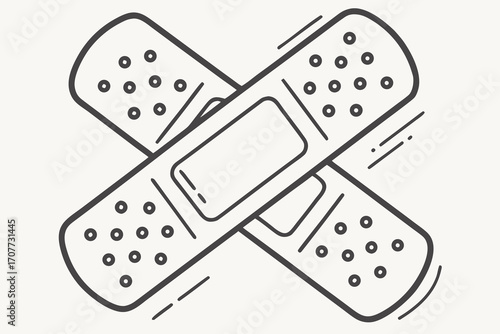 Crossed BandAid Icon for First Aid.