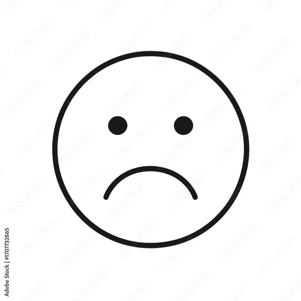 Fototapeta premium Mental health sad face icon transparent background