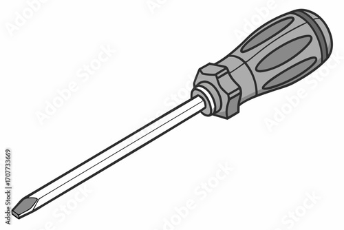 Flathead Screwdriver Tool Illustration.