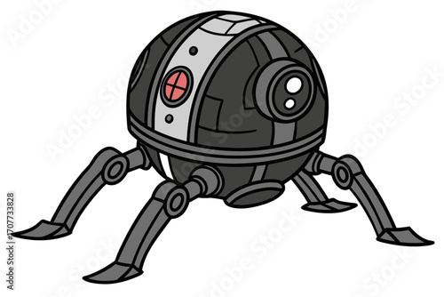 Futuristic Robot Droid with Multiple Legs.